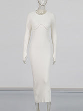 Fashion Viscose Blend Knit Backless Maxi Dress