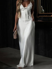 Sexy Backless Spaghetti Strap Maxi Dress