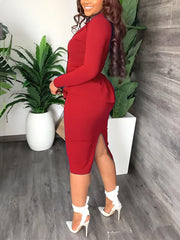 Casual Blazer And Skirt Office Two Piece Set