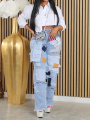 Fashion Washed Slim Ripped Jeans