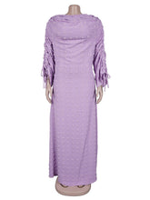 Fashion Long Sleeve Ruched Solid Color Maxi Dress