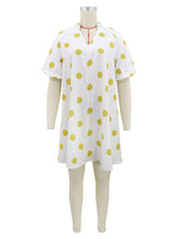 Casual V Neck Polka Dot Print Vacation Loose A-line Dress
