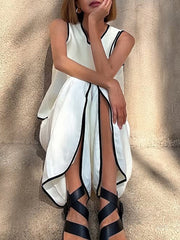 Loose Sleeveless Tank Top And Wide Pants Set