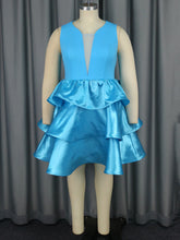 Patchwork High Rise Fitted Sleeveless Cake Dress