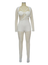 Sexy Mesh Patchwork Sheer Night Club Bodycon Jumpsuit