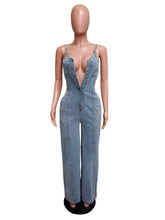 Sexy Spaghetti Strap Denim Jumpsuit