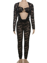 Sexy Lace See through Skinny Pants Club Sets