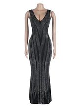 Rhinestone Decor Mermaid Hem Formal Dress