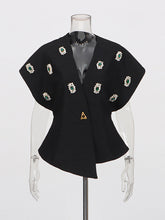 Rhinestone Embellishment V Neck Slim Vest Top