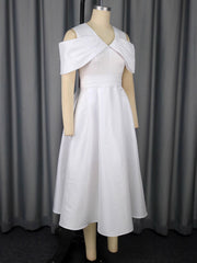 Elegant V Neck Off Shoulder Slim Party Dress