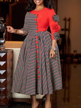 Elegant O Neck Cinched Waist Maxi Dress