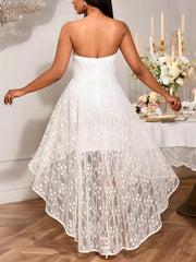 Gorgeous Strapless Lace Jacquard Evening Dress