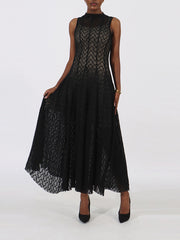 Elegant Sleeveless Knit Midi Dress