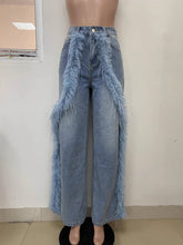 Fashion Creative Plush Straight Jeans