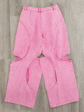 Irregular Design Hollow Out Straight Jeans