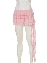 Irregular Ribbon Mesh Patchwork Mini Skirt