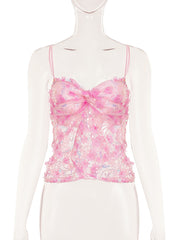 Sexy Sequin Corset Sheer Mesh Tube Top