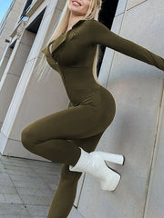 Sexy V-Neck Sport Yoga Slim Jumpsuit