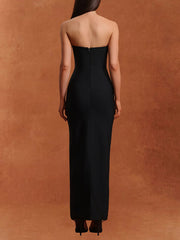Elegant Sexy Backless High-End Rhinestone Maxi Dress