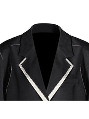 Fashion Rough Edge Design Loose Blazer