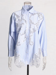 Lace Patchwork Loose Casual Shirt
