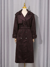 Fashion Long Sleeve Belt Trench Coat