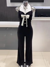 Elegant Romantic Contrast Color Bow Jumpsuit