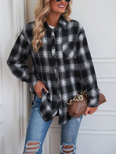 Casual Loose Plaid Button Down Shirt Blouse