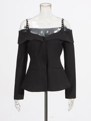 Fashion Off-shoulder Designer Blazer