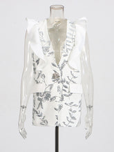 Fashion V-neck Ruffle Patchwork Sequined Waistcoat