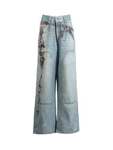 Casual Street Print Straight Jeans