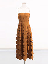 Sexy Strapless Circle Hollow out Maxi Dress