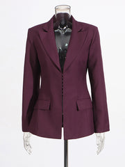 Boutique Blazer And High Waist Suit Pant Set