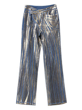 Fashion Hot-stamping Gold Stripe Straight Jeans