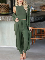 Causal Cardigan Knitwear Three Piece Set