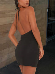 Stylish Chic Halter Backless Mini Dress