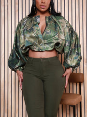 Fashion Batwing Sleeve Loose Cropped Blouse Top