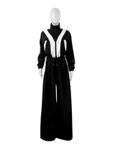 Casual Zipper Sweatshirt Wide Leg Pants Set