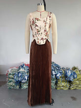 Sexy Print Bandage Vest Maxi Pleated Skirt Set