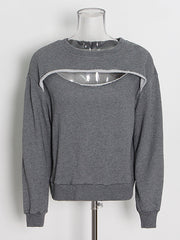 Round Neck Hollow out Long Sleeve hoodie