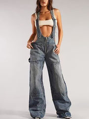 Sexy Denim Overalls Adjustable Strap Jumpsuit