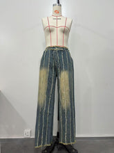 Fashion Frayed Trim Vintage Wash Jeans