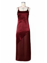 Sexy Satin Patchwork Slip Maxi Dress