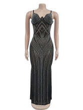 Sexy Spaghetti Strap Rhinestones Evening Party Dress