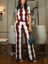 Casual Print Tops Wide Leg Pant Two Piece Set