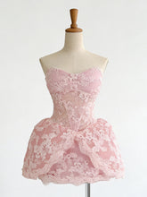Sexy Strapless Lace Embroidery A-Line Dress