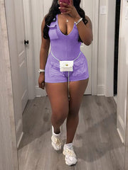 Sexy Sleeveless Ribbed Knit Casual Romper