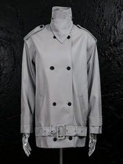 Fashion Double-Breasted Belted Trench Coat