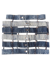 Personalized Patchwork Denim Package Hip Skirt