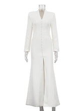 Fashion V-Neck High Slit Party Club Dress